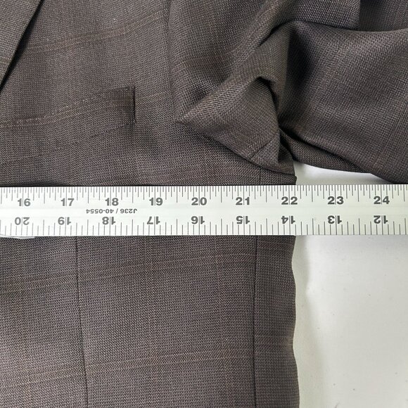 JoS A Bank Blazer Sport Coat Gordon Mens 44 Reg Brown Plaid Silk Wool Two Button - Picture 12 of 15